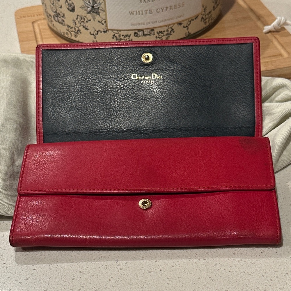 Dior Red Leather Women's Wallet - Picture 9 of 11